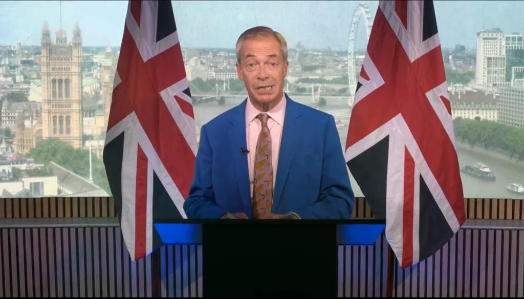 Nigel Farage during the X livestream.