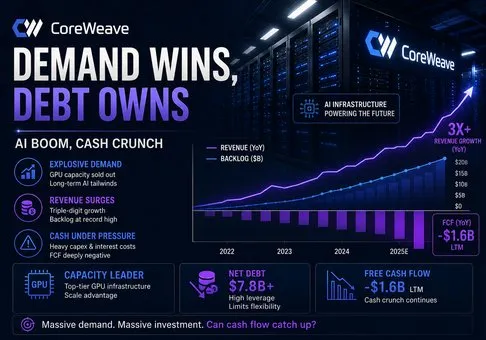 Laporan Riset Ekuitas CoreWeave (CRWV) - Permintaan AI Sangat Eksplosif, tetapi Pertumbuhan yang Didanai Utang Masih Menguasai Sisi Ekonomi
