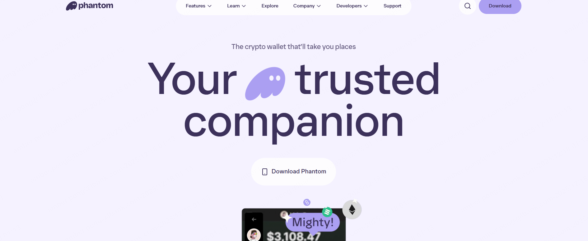 رابط کیف پول Phantom، منبع: Phantom
